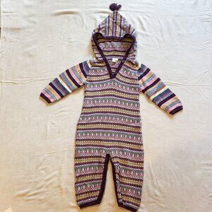 Hanna Andersson Toddler Girls Sweater Jumpsuit with Attached Hood